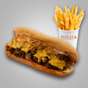 Halal Spot Desi Spicy Sub w/Fries