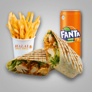 Grilled Chicken Wrap w/Fries & Soda