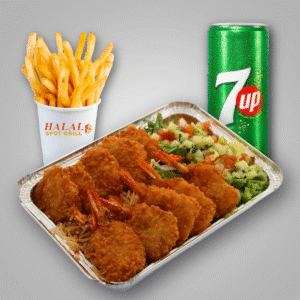 Grilled Shrimp Platter combo w/ Fries & Soda