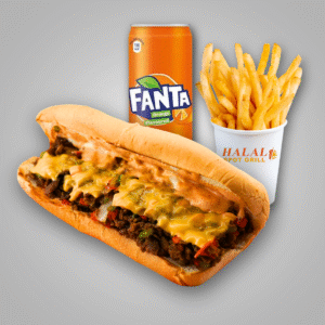 Philly Cheesesteak with Fries & Soda